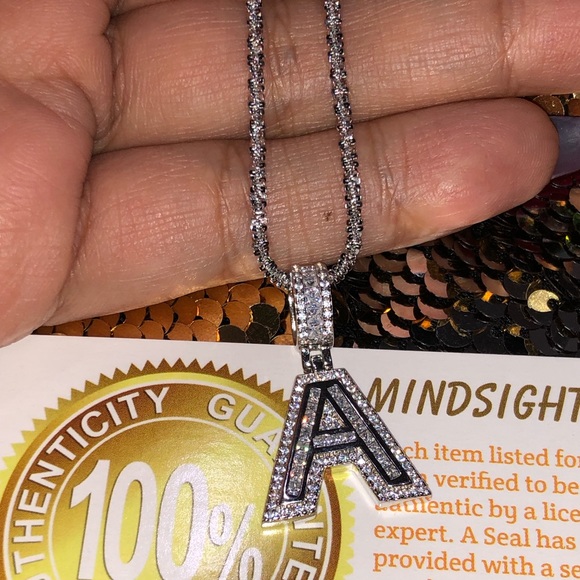 Custom Made Turkish Sparkle Chain w/CZ A Initial Pendant Christmas birthday Gift - Picture 5 of 7